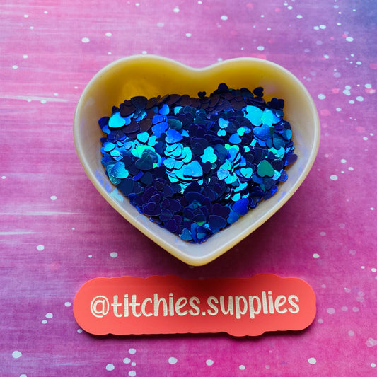 Mixed Size Heart Confetti - Iridescent Purple