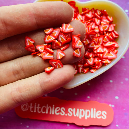 Sliced Strawberry Clay Slices
