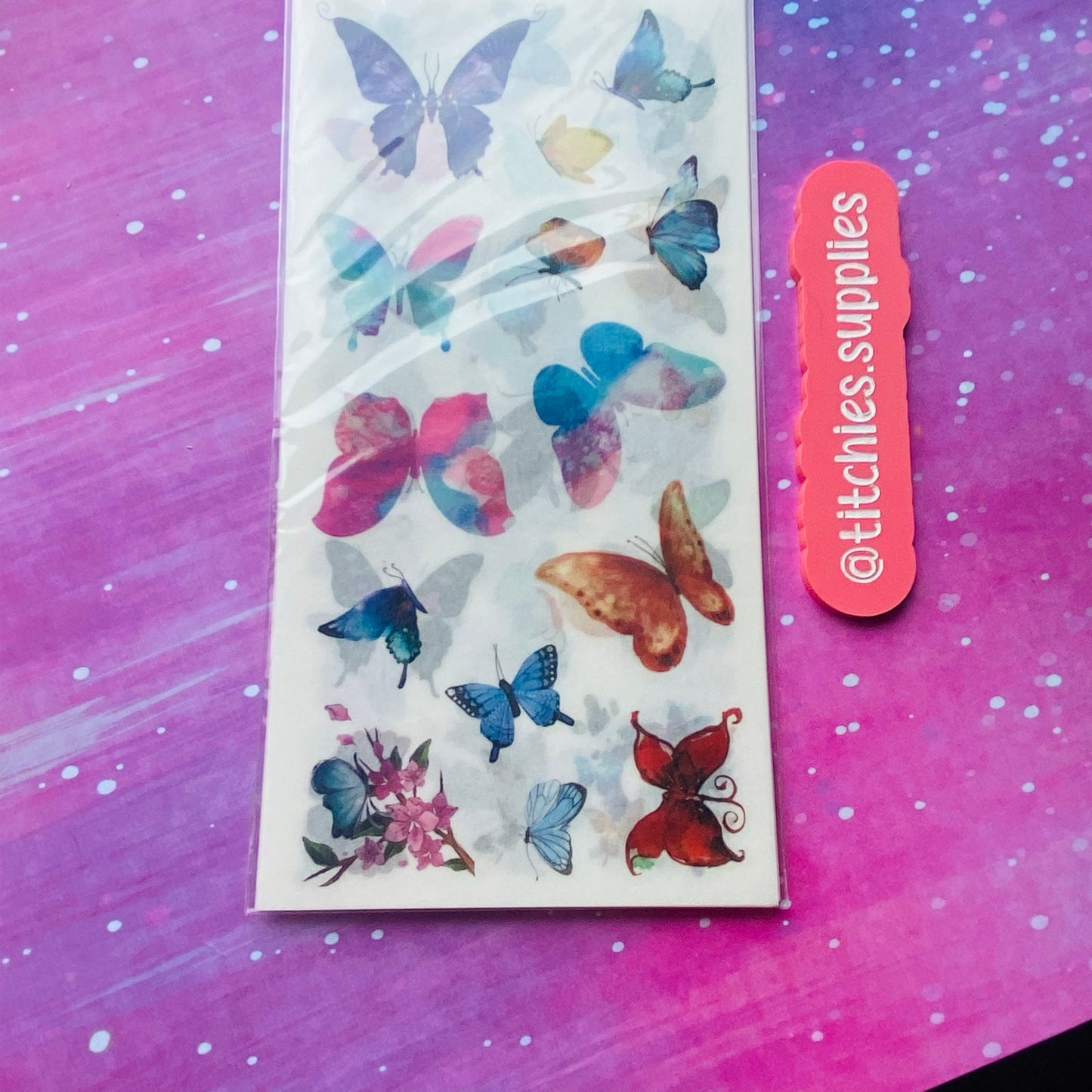 6 Pack of Washi Tape Butterfly Stickers