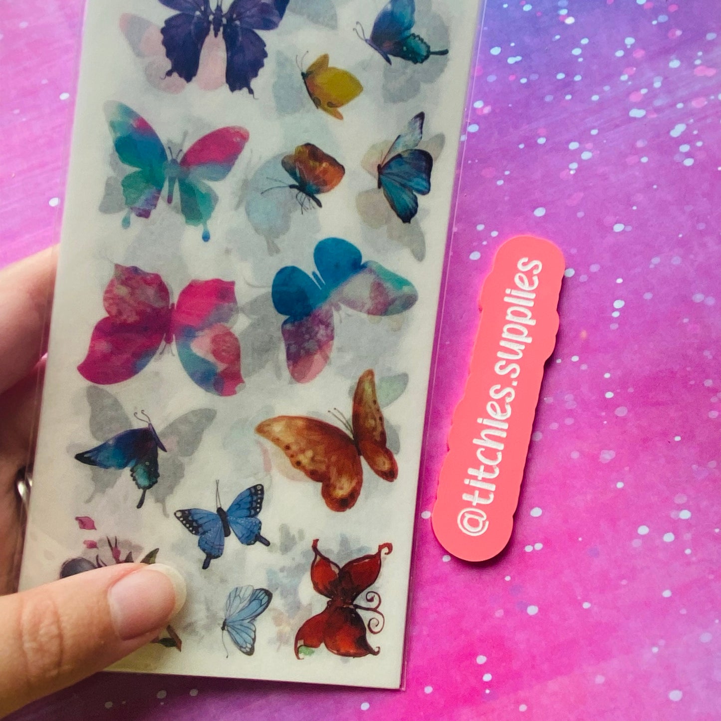 6 Pack of Washi Tape Butterfly Stickers