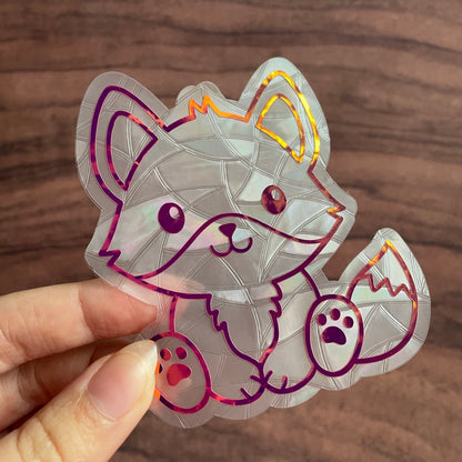 Cute Sitting Fox Rainbow Maker Window Sticker