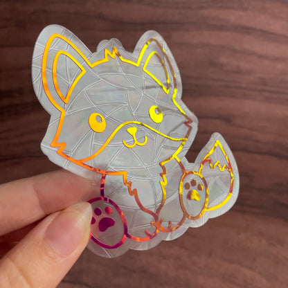 Cute Sitting Fox Rainbow Maker Window Sticker