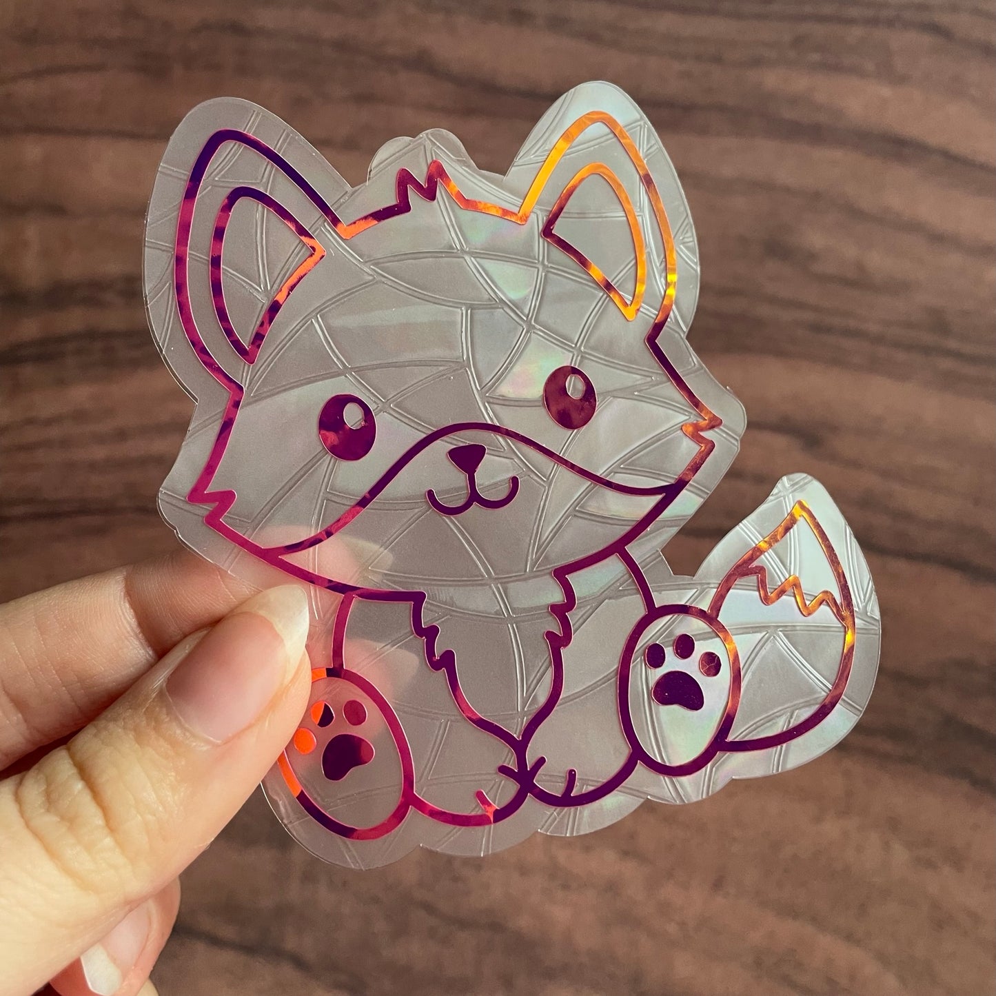 Cute Sitting Fox Rainbow Maker Window Sticker