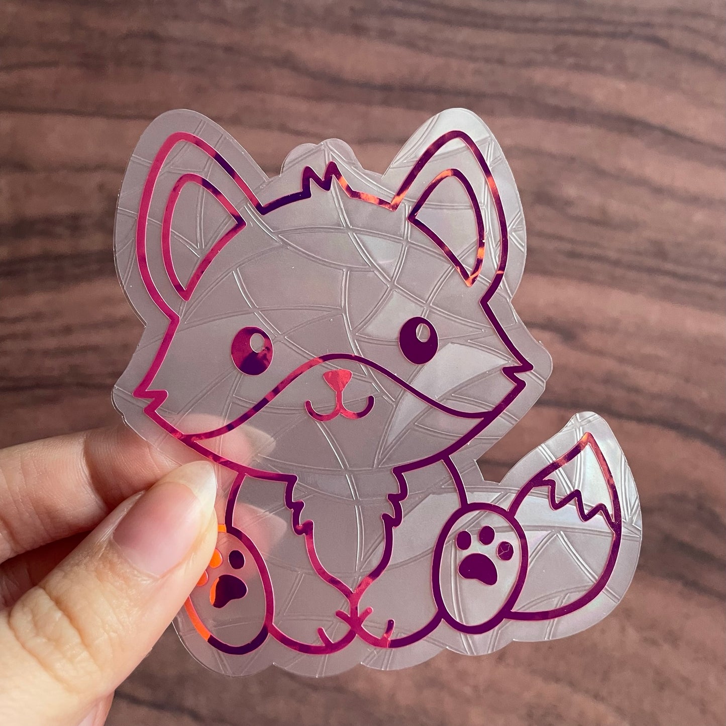 Cute Sitting Fox Rainbow Maker Window Sticker