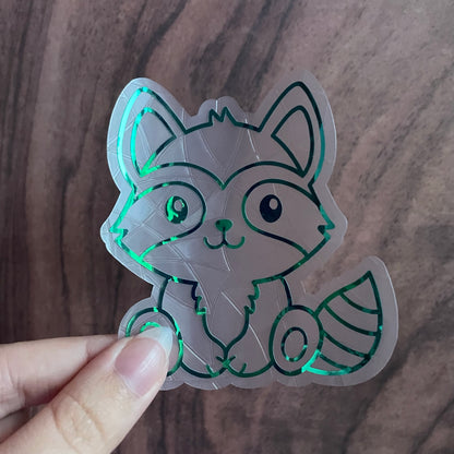 Cute Raccoon Rainbow Maker Window Sticker