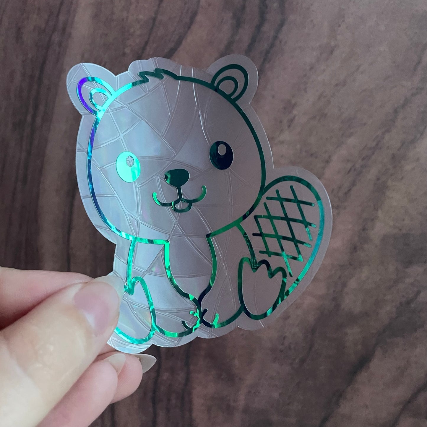 Cute Beaver Rainbow Maker Window Sticker