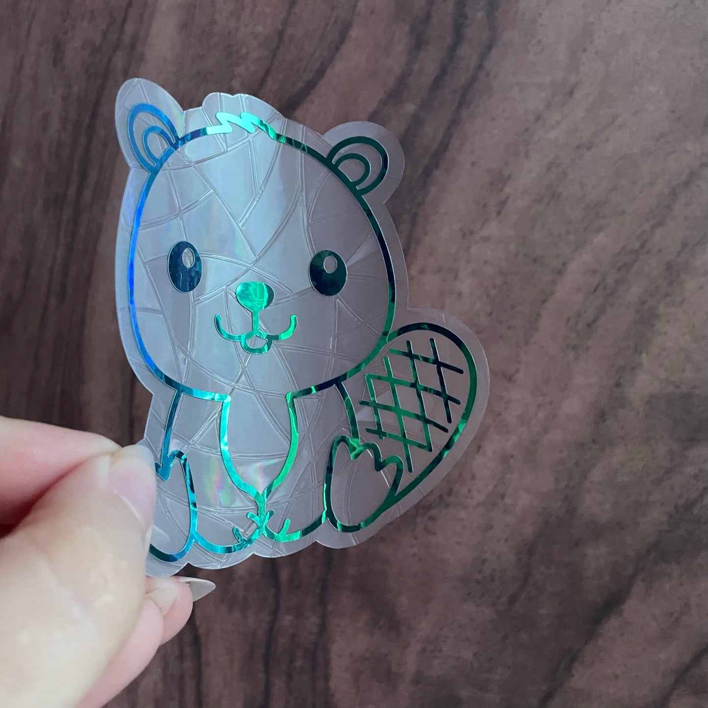 Cute Beaver Rainbow Maker Window Sticker