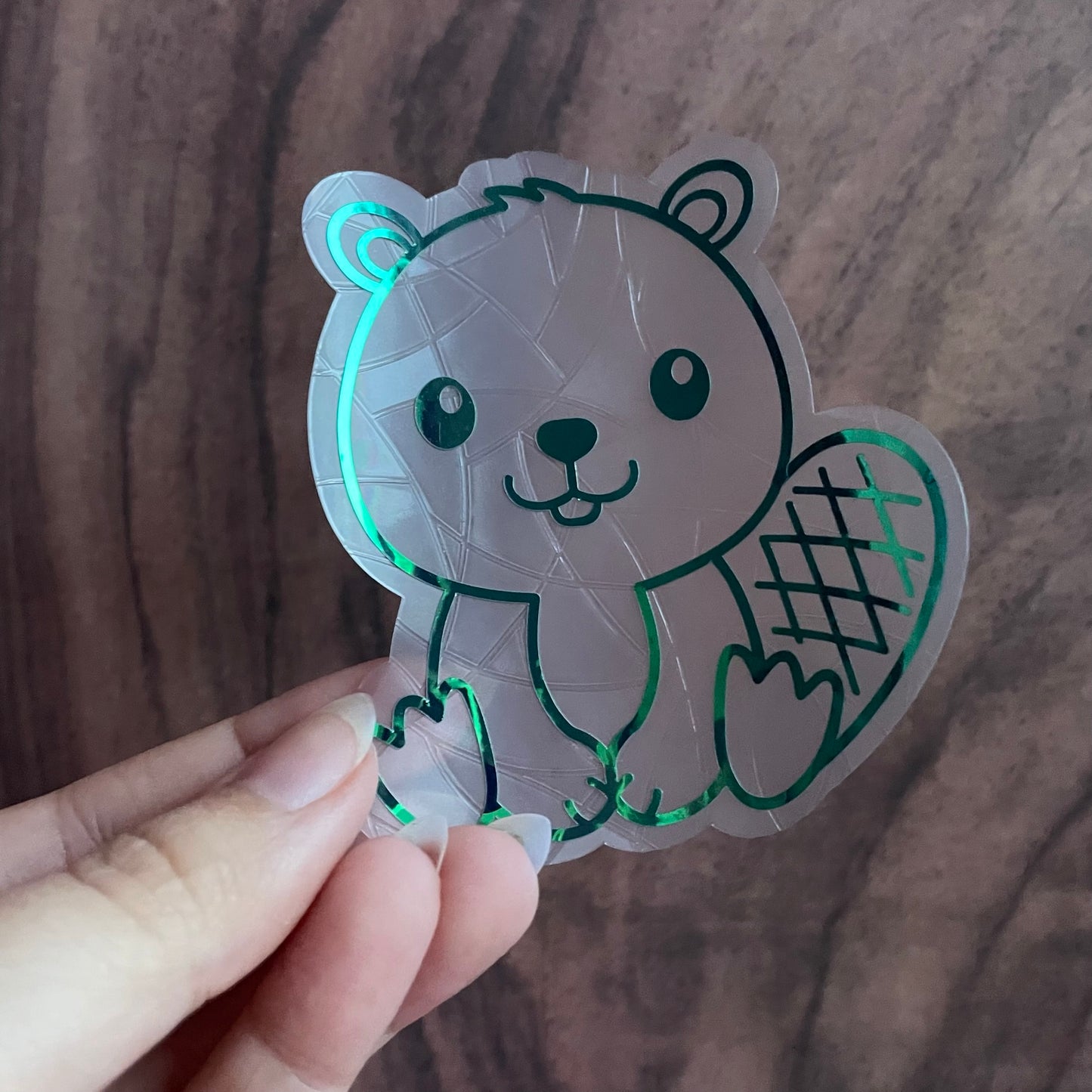 Cute Beaver Rainbow Maker Window Sticker