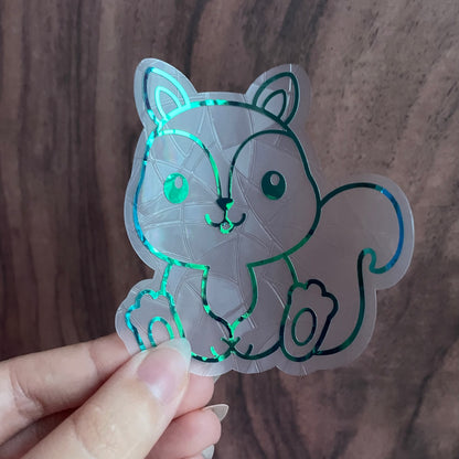 Cute Squirrel Rainbow Maker Window Sticker