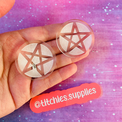 Pentagram Earring/Cab Mould, No Loop, 5mm Thick