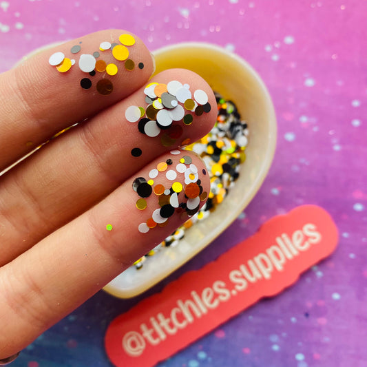 Spots Confetti - Black, White and Gold Holo