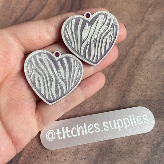 Zebra Print Heart Earring Mould