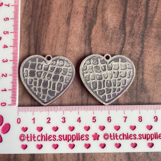 Snake Skin Heart Earring Mould