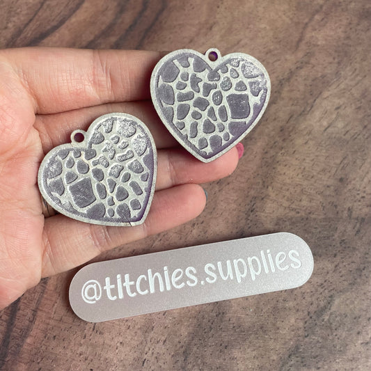 Giraffe Print Heart Earring Mould