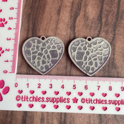 Giraffe Print Heart Earring Mould