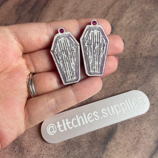 Wooden Coffin Earring Mould