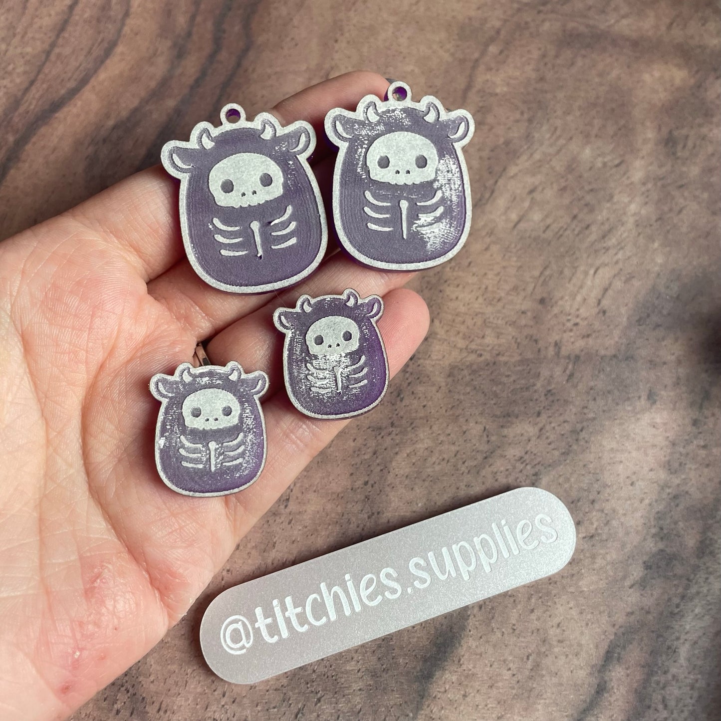 Squishie Skeleton Cow Earring Mould