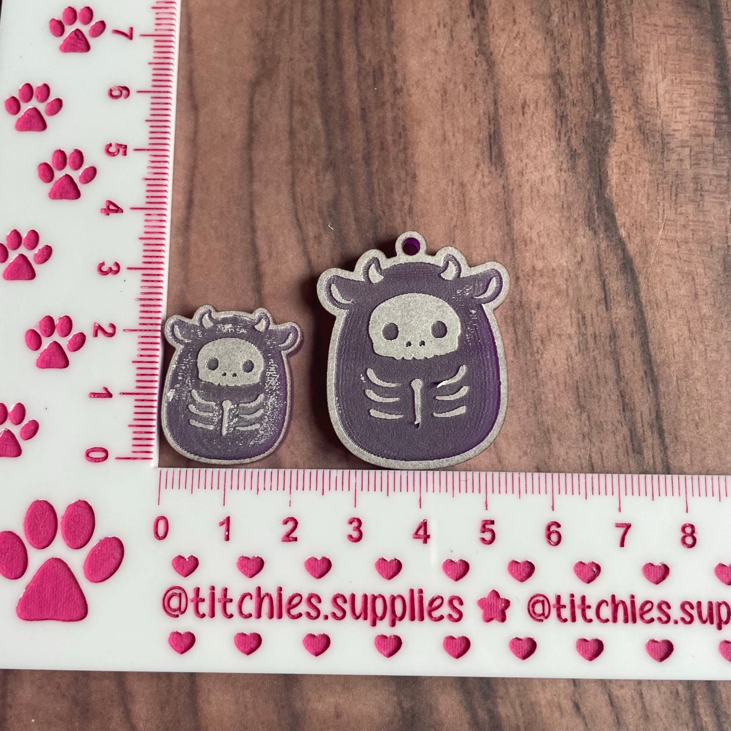 Squishie Skeleton Cow Earring Mould