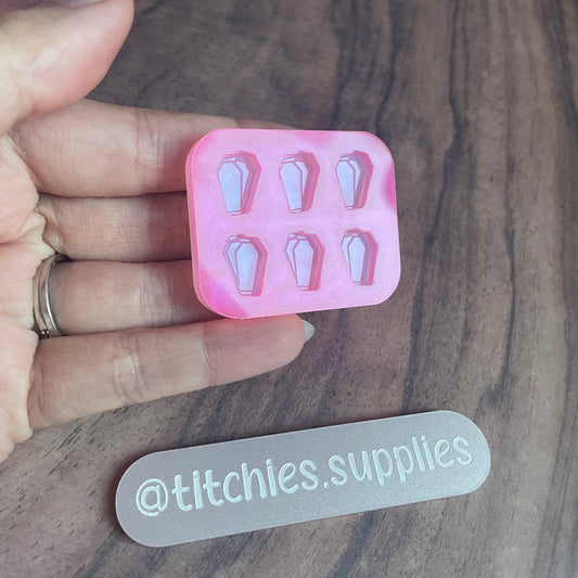 Set of 6 x 1cm Studs/Shaker Fillers Mould - Double Coffins