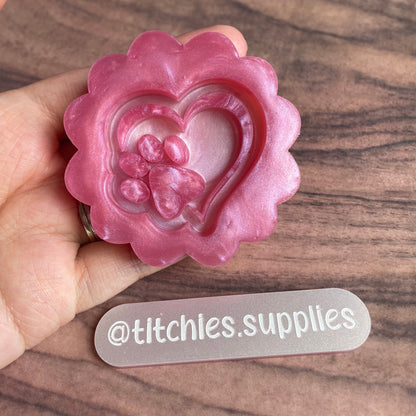 Heart and Paw Shaker Mould, 8mm Thick