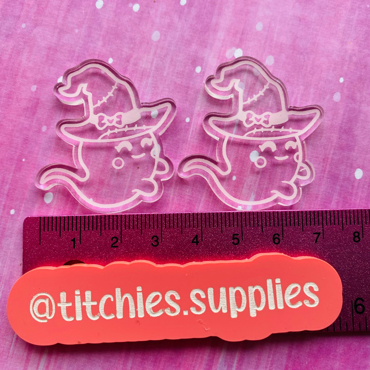 Cute Spooky Witch Ghostie Pair Earring Mould