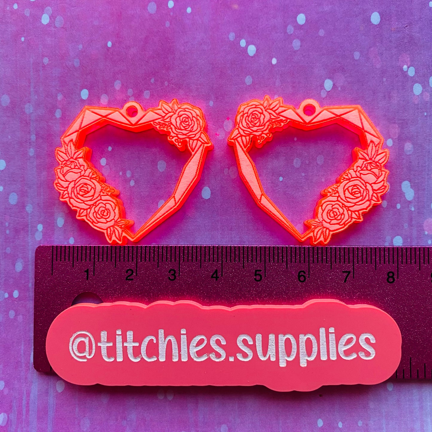 Cut Out Geometric Floral Heart Earring Mould