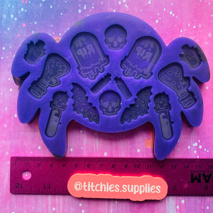 Spooky Spider Halloween Earring Cab Palette Mould