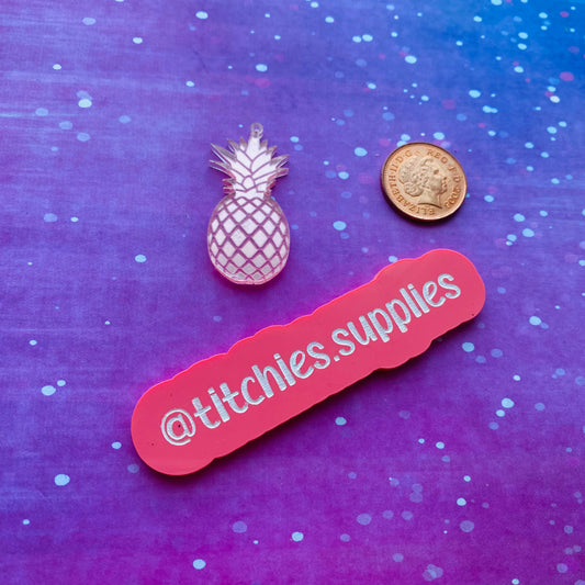 Mirror Acrylic Charms - Rose Gold Large Pineapple (x1)