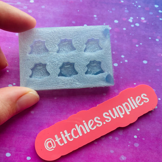 Set of 6 x 1cm Studs/Shaker Fillers Mould - Wiggle Dude Ghost