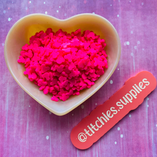 Hot Pink Mouse Clay Slices