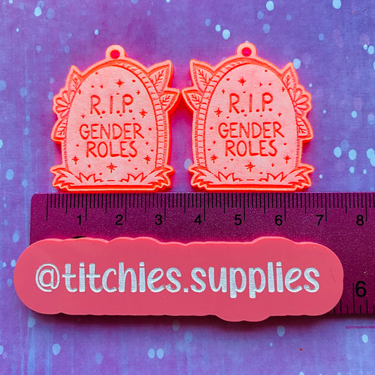 RIP Gender Roles Gravestone Earring Mould