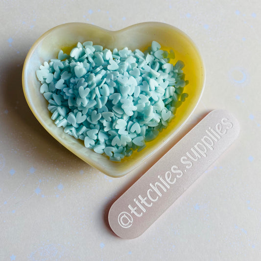 Glow In The Dark Clay Slices - Pointed Blue Hearts